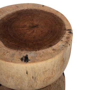 Round stool-table Febry Naturally Hm9753 solid wood in natural color with diameter D35x45cm