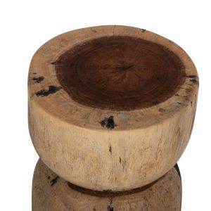 Round stool-table Febry Naturally Hm9753 solid wood in natural color with diameter D35x45cm