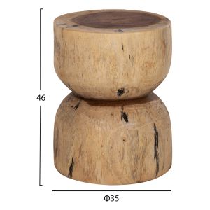 Round stool-table Febry Naturally Hm9753 solid wood in natural color with diameter D35x45cm