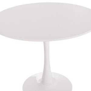 Round dining table Brolin Hm18141.01 Mdf board - metal base - white Φ90x73cm.