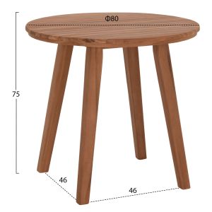 Round dining table Dante Hm6379 teak wood Φ80x75hcm.