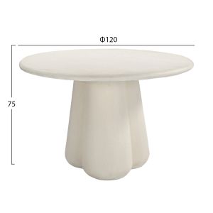 Round dining table Nayu Hm6583.02 beige fiber cement Φ120x75hcm.