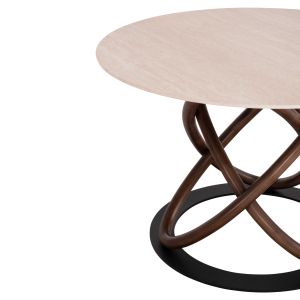 Round dining table Orbiter Sm18100 ceramic legs made of ash, walnut Φ120x78hcm