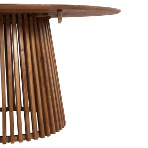 Round dining table Frantz solid pine wood in natural color D150x76hcm ημ9457,11
