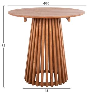 Round dining table Frantz solid pine wood in natural color D80x75hcm Hm9832.11
