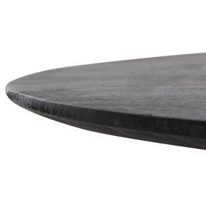Кръгла трапезна маса Frantz дърво минди масив в черен цвят D120x76,5hcм Hm9388,12