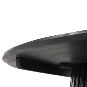 Round dining table Frantz solid mindi wood in black D150x75hcm