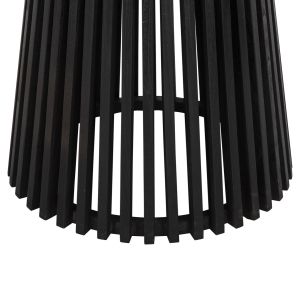 Round dining table Frantz solid mindi wood in black D150x75hcm