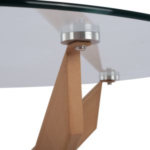 Round dining table Jada with metal legs and tempered glass Hm8733,02