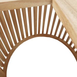 Round dining table Kenda solid pine wood in natural shade D150x75cm