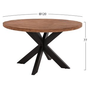 Кръгла трапезна маса Montana Superior акация масив, плот 4cm Hm9903 D120χ77hcm