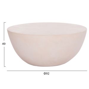 Кръгла холна маса Allan Hm18162.02 фибър цимент в светло бежово - Φ92x49в см.