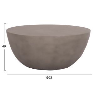 Round coffee table Allan Santorini Hm18162.03 fiber cement in Gray-φ92x49h cm.