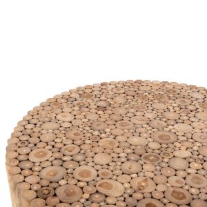 Кръгла холна маса Cooter Naturally тикови клони масив - естествен финиш D100x40h Hm9862