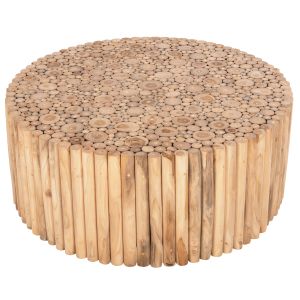 Кръгла холна маса Cooter Naturally тикови клони масив - естествен финиш D100x40h Hm9862