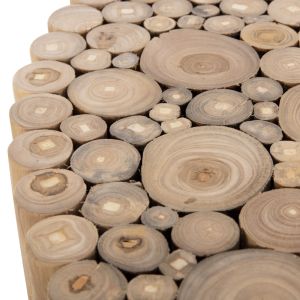 Кръгла холна маса Cooter Naturally тикови клони масив естествен финиш Hm9863 D80x50hcм