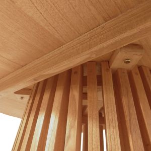 Кръгла холна маса Kenda дърво минди масив в естествен нюанс D100x45см