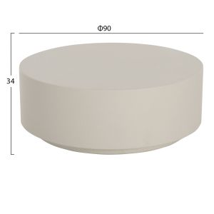 Round coffee table Kyoko Hm6579.02 beige fiber cement Φ90x34hcm