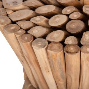Round coffee table Naturally Cooter Hm9792 made of solid teak branches in natural color D37x50hcm
