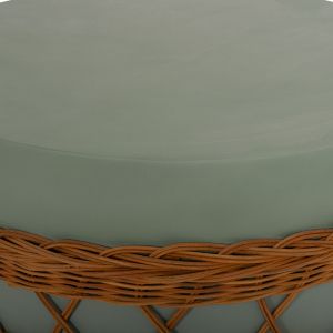Кръгла холна маса Vilhena Hm18165 фибро цимент зелена - естествен ратан Φ56x47всм.