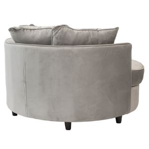 Round armchair-sofa Ophelia with gray velvet fabric 123x120x85cm