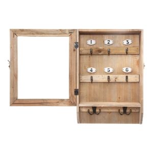 Кутия за ключове за стена от ела келеди в естествен цвят 26.4x8x38см
