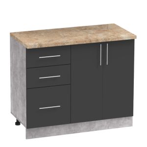 Kitchen module Festa I melamine in dark gray and sonoma color 100x60x85cm