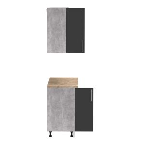 Kitchen module Festa I melamine in dark gray and sonoma color 100x60x85cm