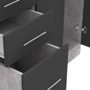 Kitchen module Festa I melamine in dark gray and sonoma color 100x60x85cm