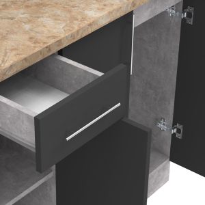 Kitchen module Festa Ii melamine in dark gray and sonoma color 120x60x85cm
