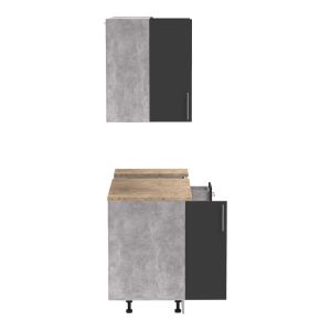 Kitchen module Festa Ii melamine in dark gray and sonoma color 120x60x85cm