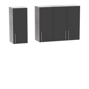 Kitchen module Festa Ii melamine in dark gray and sonoma color 120x60x85cm