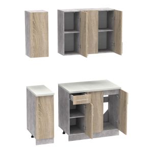 Kitchen module Festa II melamine in sonoma color 120x60x85cm