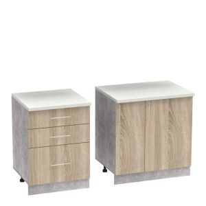 Kitchen module Festa �ii melamine in sonoma color 140x60x85cm