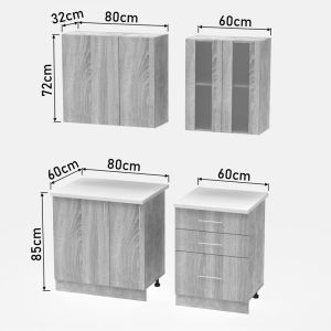 Kitchen module Festa �ii melamine in sonoma color 140x60x85cm