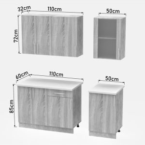 Kitchen module Festa �v melamine in sonoma color 160x60x85cm