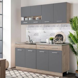 Modular kitchen set Dalila 80s gray-oak color 80x51.5x206.5cm