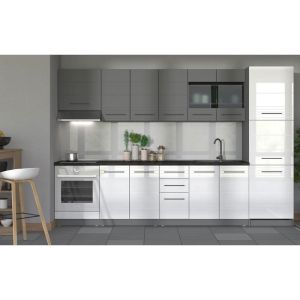 Kitchen modular set Petra 200 color gray-white 200x56x214cm