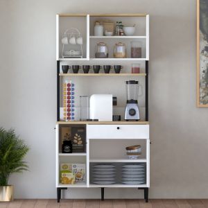 Kitchen cabinet Lenner white-sonoma 90x45x184cm