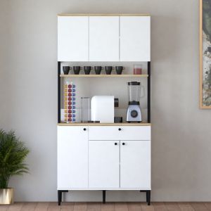 Kitchen cabinet Lenner white-sonoma 90x45x184cm