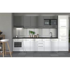 Kitchen cabinet Petra Bd60white glossy gray matte 60x56x214cm
