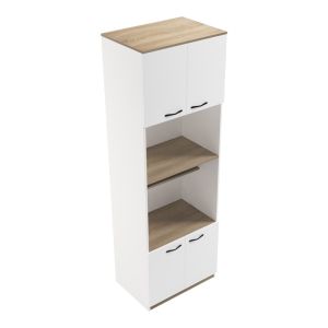 Rowan kitchen cabinet in white-sonoma shade 60x42x182 cm