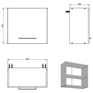 Kitchen Cabinet Adela oak 60*30*54