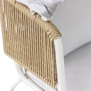 Couch with tent Sanctum Sm6404.01 aluminum ivory color - beige wicker - white tent 146x168x80w