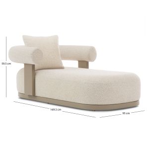 Couch only Deckard Sm6467.02 aluminum and fabric beige 169.5x95x59.5cm