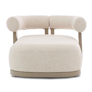 Couch only Deckard Sm6467.02 aluminum and fabric beige 169.5x95x59.5cm