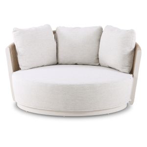 Daybed series Lorien Sm6413.01 aluminum ivory - beige with ropes and pillows 163x158.5x82h
