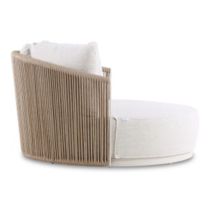 Daybed series Lorien Sm6413.01 aluminum ivory - beige with ropes and pillows 163x158.5x82h