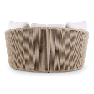 Daybed series Lorien Sm6413.01 aluminum ivory - beige with ropes and pillows 163x158.5x82h
