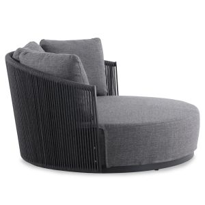 Daybed series Lorien Sm6413.02 aluminum rope cushions, blue 163x158.5x82h